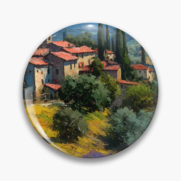 Item preview, Tuscan Village with Lavender Fields and Cypress Trees designed and sold by daila70.