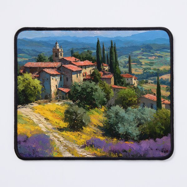 Item preview, Tuscan Village with Lavender Fields and Cypress Trees designed and sold by daila70.