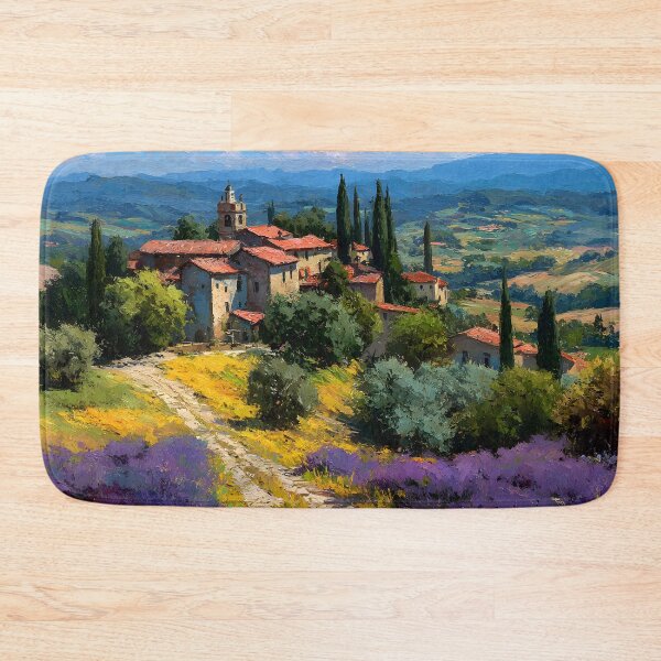 Item preview, Tuscan Village with Lavender Fields and Cypress Trees designed and sold by daila70.