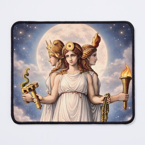 Item preview, Hecate Triple Goddess Celestial Moon Art – Greek Mythology Witchcraft Goddess Illustration designed and sold by EmiliaBassano.