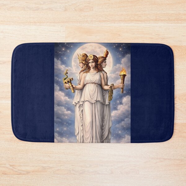 Item preview, Hecate Triple Goddess Celestial Moon Art – Greek Mythology Witchcraft Goddess Illustration designed and sold by EmiliaBassano.