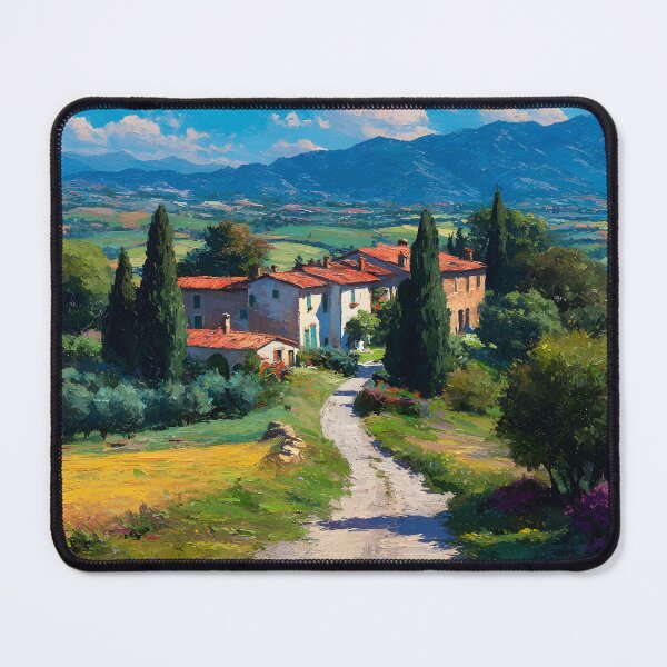 Item preview, Tuscan Farmhouse with Winding Path and Flowers designed and sold by daila70.
