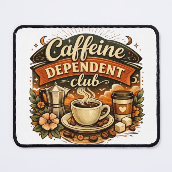 Item preview, Caffeine Dependent Club – Aesthetic Coffee Lover Design designed and sold by Sanika arts .