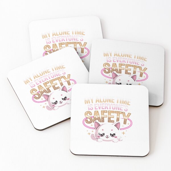 Item preview, My Alone Time Is Everyone's Safety Kawaii Cat T-Shirt | Funny Introvert Shirt Metallic Gold Sparkle Sarcastic Tee Gift for Cat Lovers designed and sold by Ashley critters.