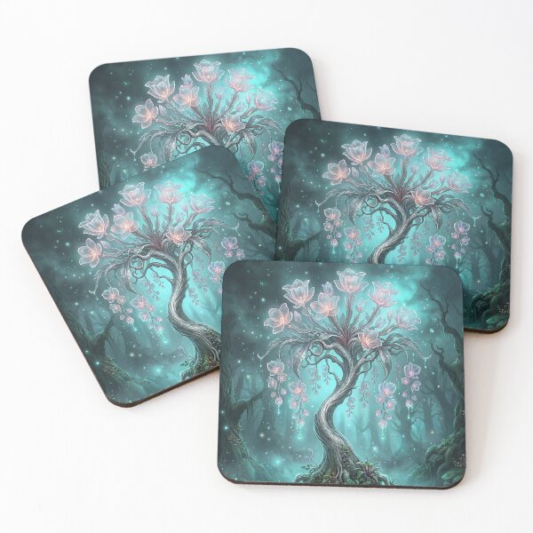 Item preview, Glowing Fantasy Blossom Tree – Luminous Blossom Tree in the Enchanted Forest designed and sold by Herzbaumatelier.