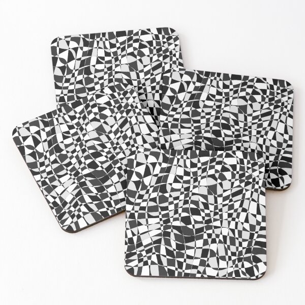 Item preview, Black and White Checkered Warp Pattern designed and sold by Prawny.