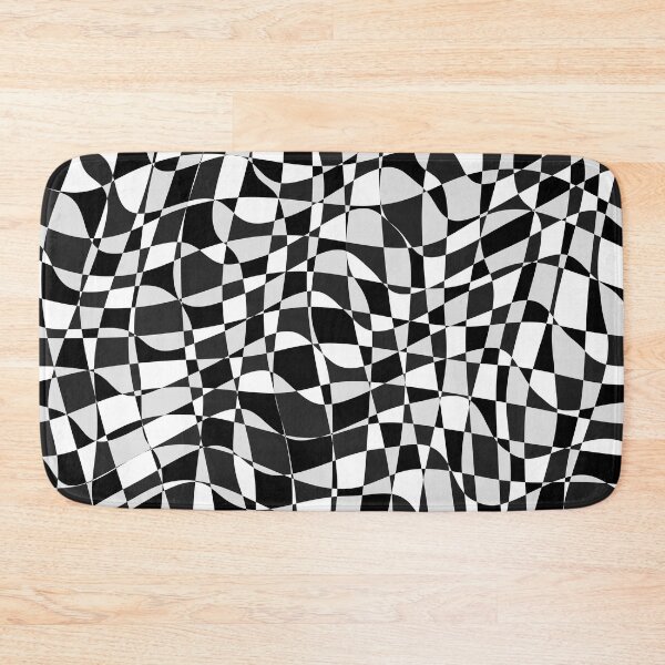 Item preview, Black and White Checkered Warp Pattern designed and sold by Prawny.