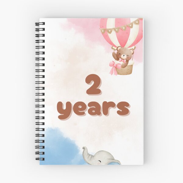 Item preview, Cute 2nd Birthday Watercolor Animals - Teddy Bear in Hot Air Balloon & Baby Elephant for Boys & Girls designed and sold by Elly for Design (Power of Creation).
