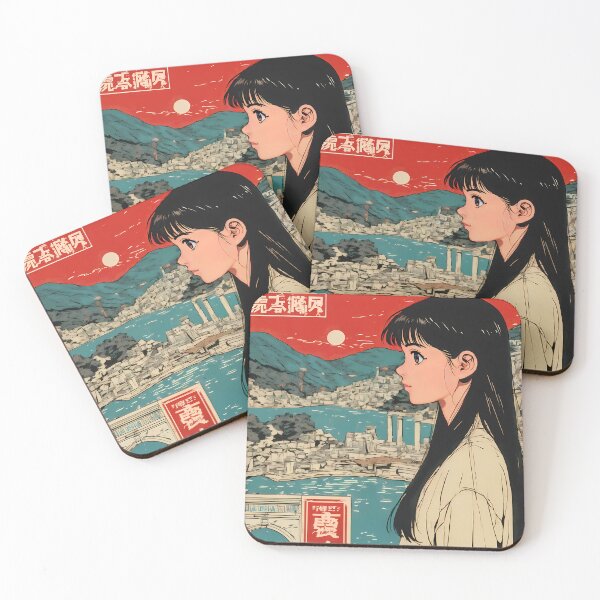 Item preview, Pamukkale Dream Journey – Japanese Retro Poster with Girl designed and sold by JacksoonLester.