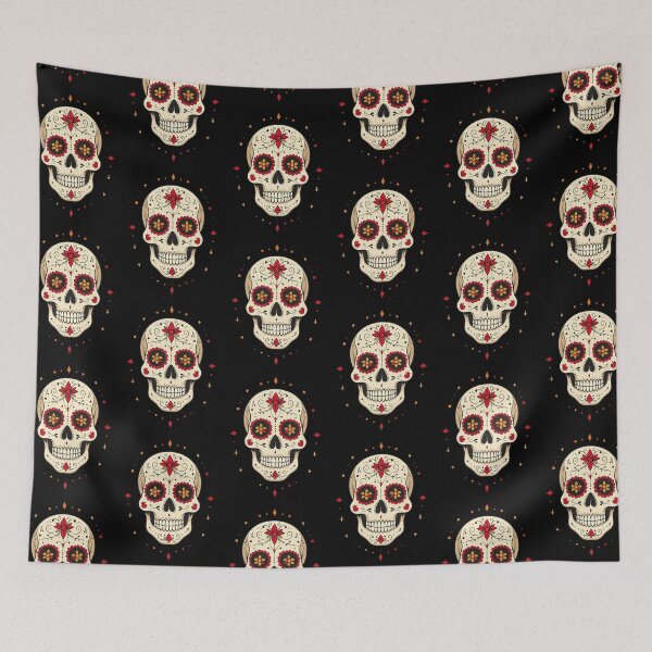 Item preview, Sugar Skull – Red & Orange Día de los Muertos Art designed and sold by sorryNOTsorry.brand.