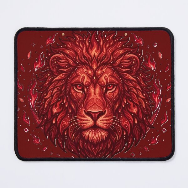 Item preview, Primordial Fire Lion - Ancient Solar Guardian Emblem designed and sold by PawsyVibe.