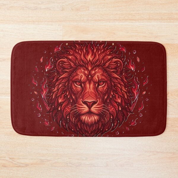 Item preview, Primordial Fire Lion - Ancient Solar Guardian Emblem designed and sold by PawsyVibe.