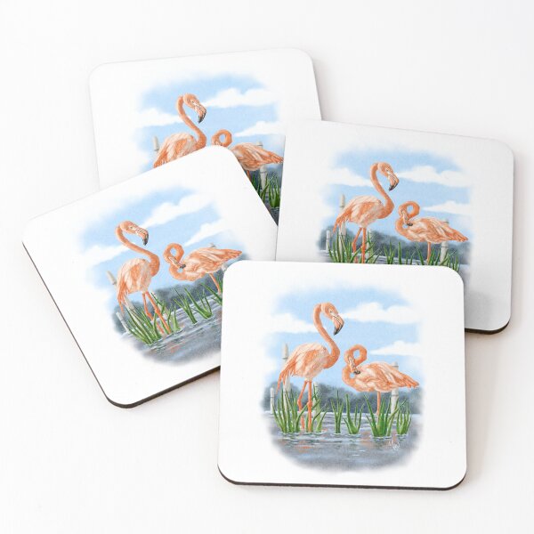 Item preview, Pink Flamingos – Peaceful Watercolor Wildlife designed and sold by mwik2017.