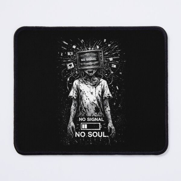 Item preview, No Signal No Soul – Dark Tech Addiction Horror Art designed and sold by EdgeDrip.