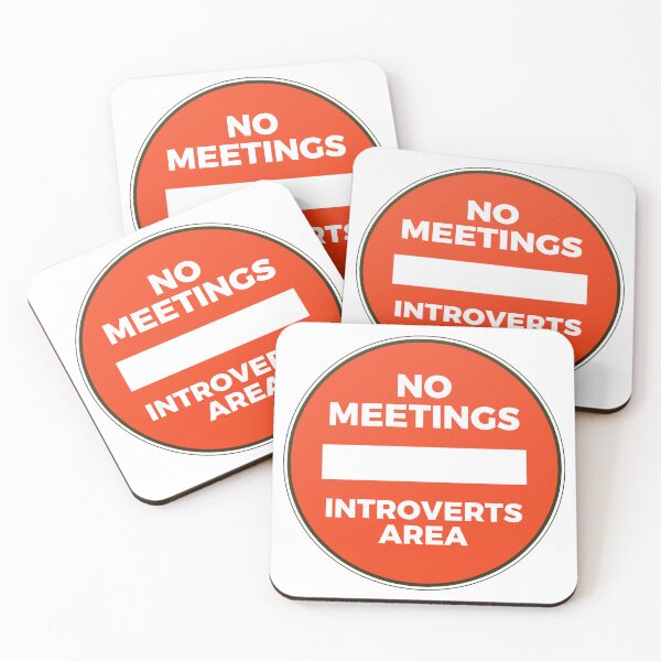 Item preview, No Meetings Introverts Area Funny Office Sign designed and sold by JaaGo PopLab.
