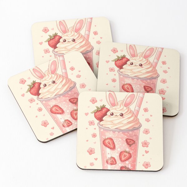 Item preview, Kawaii Strawberry Bunny Bubble Tea designed and sold by ShopSpire.
