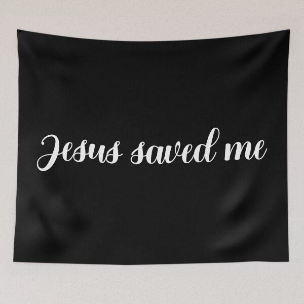 Item preview, Jesus Saved Me - Elegant White Script Christian Testimony designed and sold by Vision Crafted.