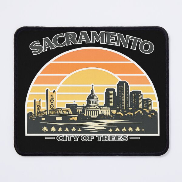 Item preview, Sacramento Retro Skyline – City of Trees Vintage Sunset Design designed and sold by Laughprints.