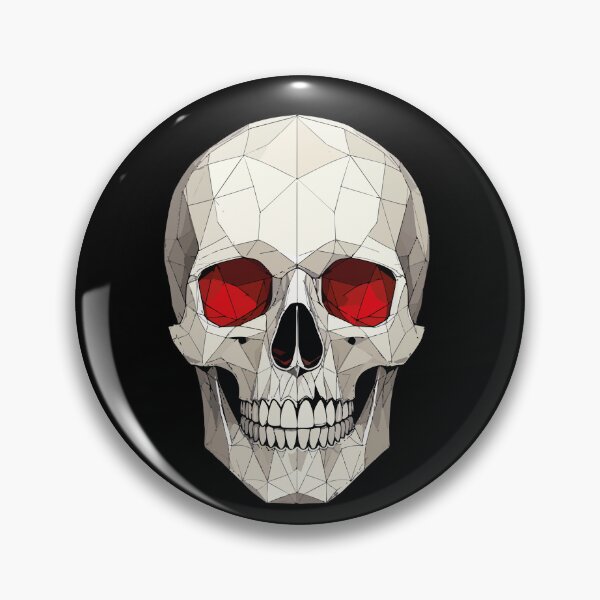 Item preview, Low‑Poly Skull – Geometric Red‑Eye Digital Design designed and sold by sorryNOTsorry.brand.