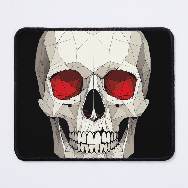 Item preview, Low‑Poly Skull – Geometric Red‑Eye Digital Design designed and sold by sorryNOTsorry.brand.