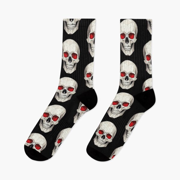 Item preview, Low‑Poly Skull – Geometric Red‑Eye Digital Design designed and sold by sorryNOTsorry.brand.