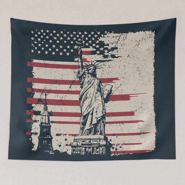 Item preview, USA Flag – Vintage Watercolor Patriotic Pattern designed and sold by ValentinaHramov.