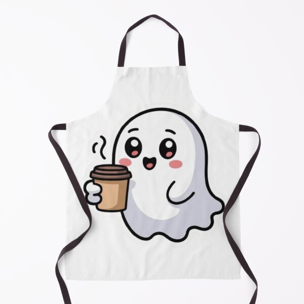 Item preview, cute ghost holding coffee designed and sold by naelora1.