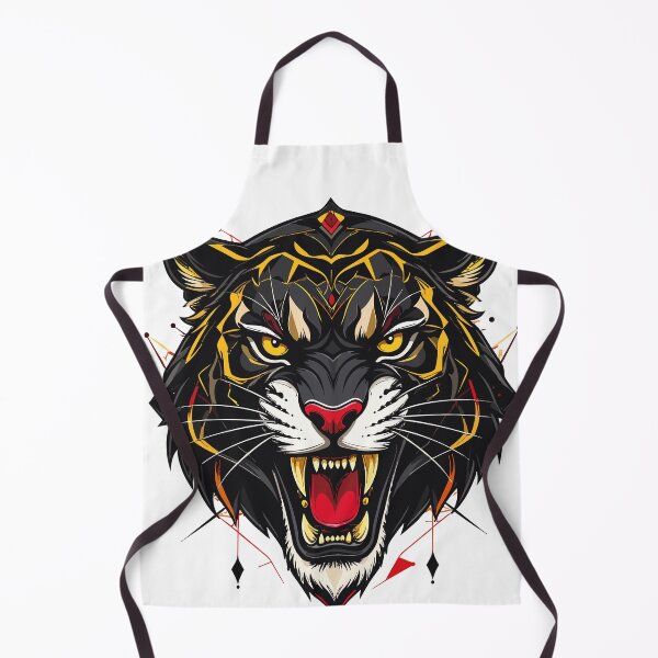 Item preview, Fierce Tiger Head – Geometric Red & Yellow Warrior Design designed and sold by sorryNOTsorry.brand.