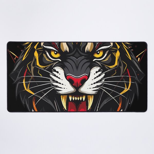 Item preview, Fierce Tiger Head – Geometric Red & Yellow Warrior Design designed and sold by sorryNOTsorry.brand.