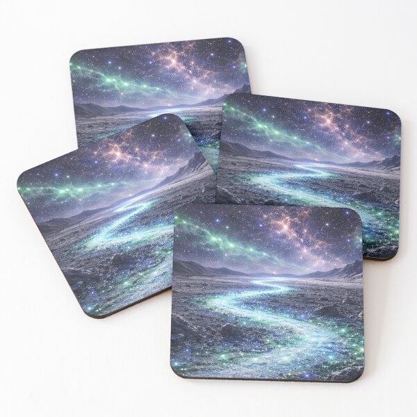 Item preview, Cosmic Light Path Beneath Nebulas – Mystical Starry Sky Landscape designed and sold by ImaginingNebulae.