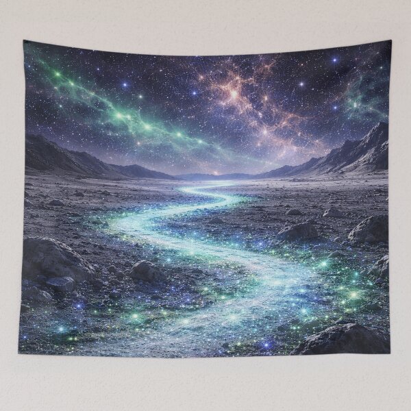 Item preview, Cosmic Light Path Beneath Nebulas – Mystical Starry Sky Landscape designed and sold by ImaginingNebulae.