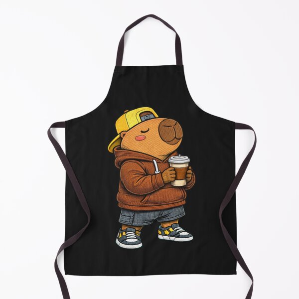 Item preview, Morning Coffee Capybara – Cute Kawaii Capybara Coffee Lover Embroidered Patch Style designed and sold by ColorSplash123.