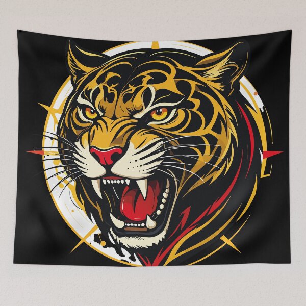 Item preview, Roaring Tiger – Compass Warrior Symbol Art designed and sold by sorryNOTsorry.brand.