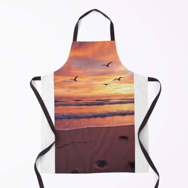 Item preview, Serene Sunset Beach with Flying Birds designed and sold by Vida e Arte.