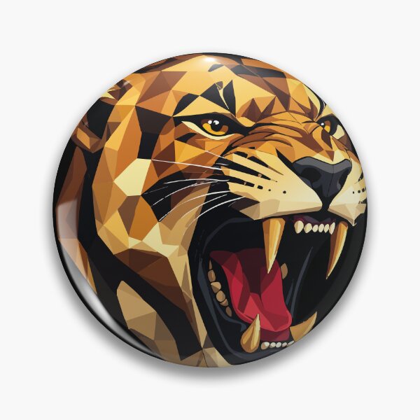 Item preview, Geometric Roaring Tiger – Low‑Poly Wild Power Art designed and sold by sorryNOTsorry.brand.