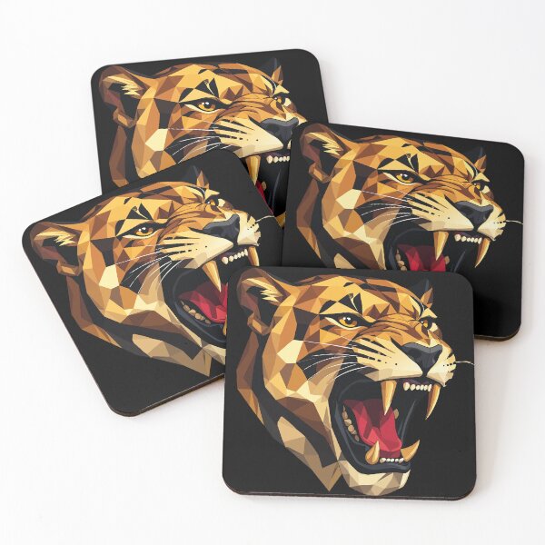 Item preview, Geometric Roaring Tiger – Low‑Poly Wild Power Art designed and sold by sorryNOTsorry.brand.