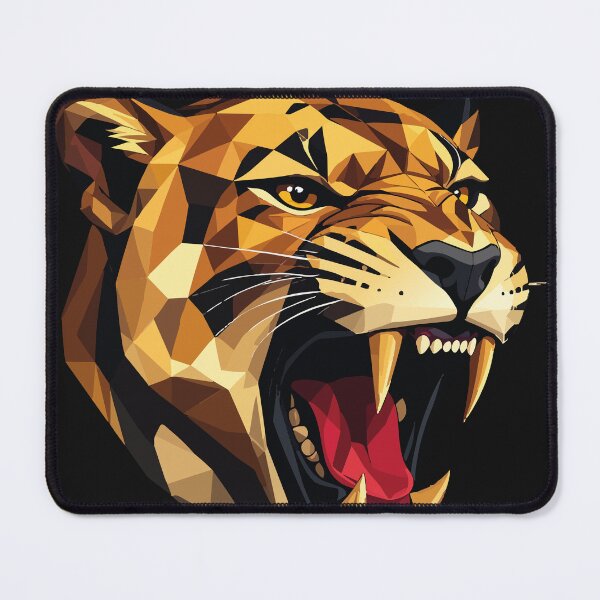 Item preview, Geometric Roaring Tiger – Low‑Poly Wild Power Art designed and sold by sorryNOTsorry.brand.