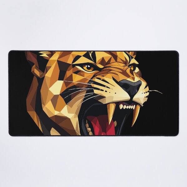 Item preview, Geometric Roaring Tiger – Low‑Poly Wild Power Art designed and sold by sorryNOTsorry.brand.