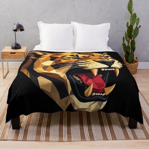 Item preview, Geometric Roaring Tiger – Low‑Poly Wild Power Art designed and sold by sorryNOTsorry.brand.