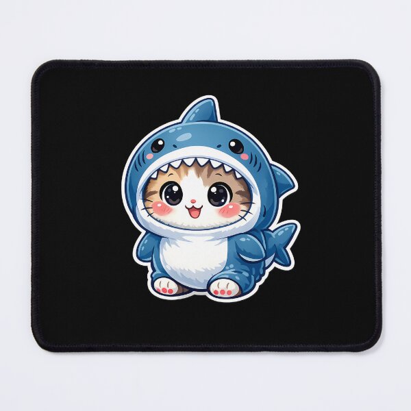 Item preview, Cute Kawaii Cat in Shark Costume designed and sold by Orca Chuckle Studios.