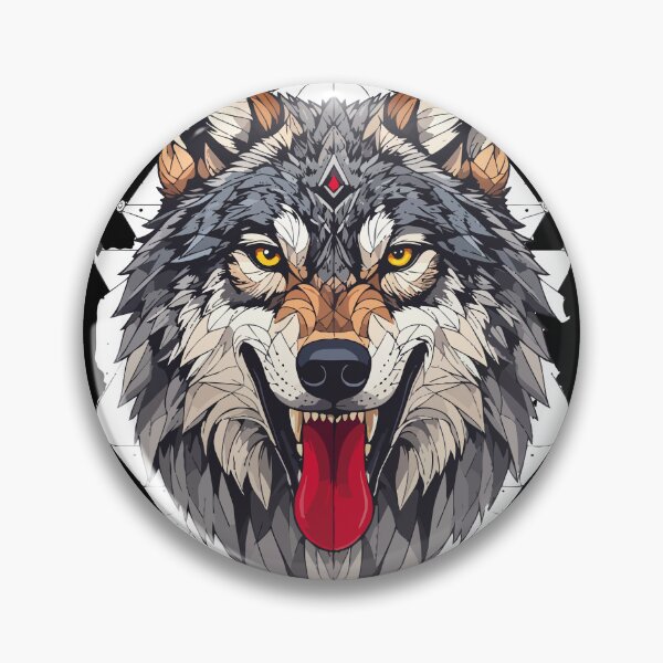 Item preview, Geometric Wolf Spirit – Fierce Yellow‑Eyed Tribal Design designed and sold by sorryNOTsorry.brand.