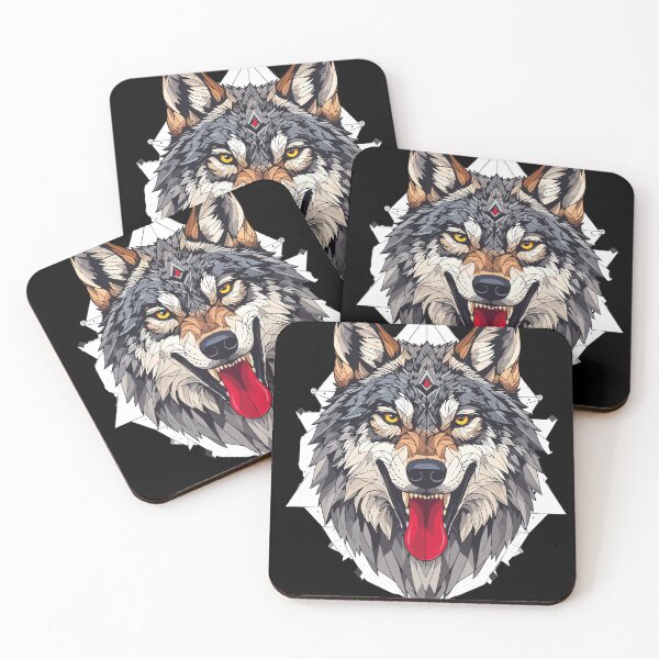 Item preview, Geometric Wolf Spirit – Fierce Yellow‑Eyed Tribal Design designed and sold by sorryNOTsorry.brand.