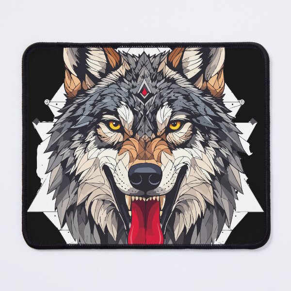 Item preview, Geometric Wolf Spirit – Fierce Yellow‑Eyed Tribal Design designed and sold by sorryNOTsorry.brand.