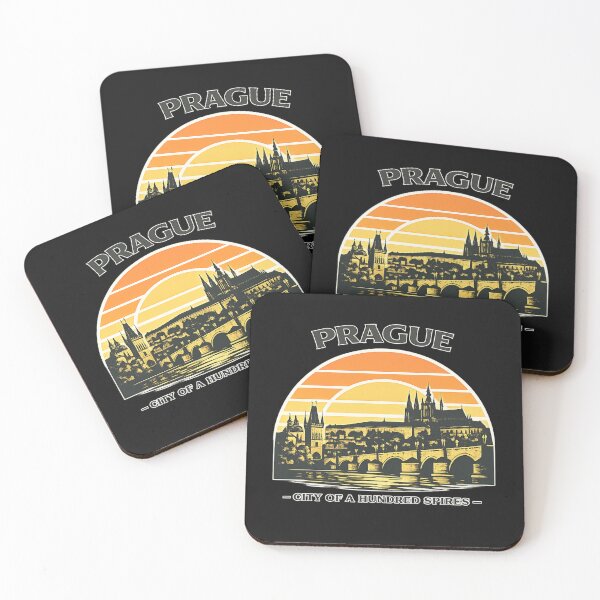 Item preview, Prague Retro Skyline – City of a Hundred Spires Vintage Sunset designed and sold by Laughprints.