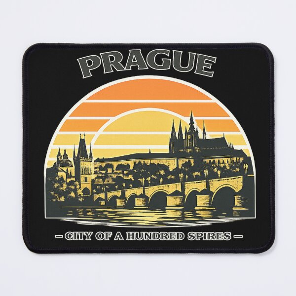 Item preview, Prague Retro Skyline – City of a Hundred Spires Vintage Sunset designed and sold by Laughprints.