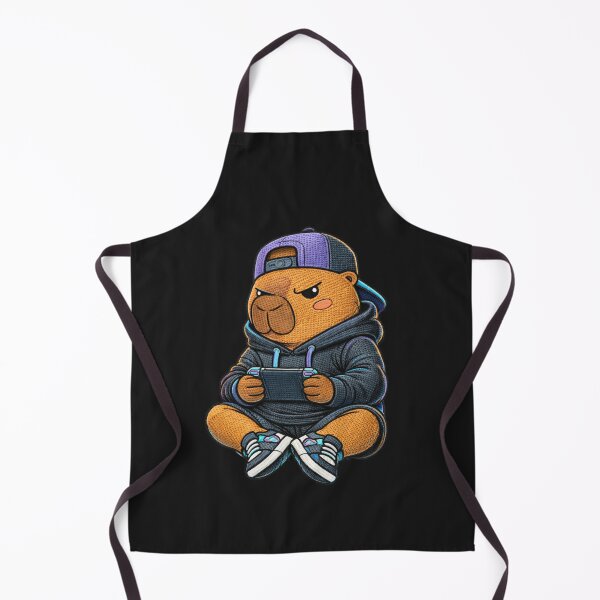 Item preview, Gamer Capybara Playing Console – Cute Kawaii Gaming Capybara Embroidered Patch Style designed and sold by ColorSplash123.