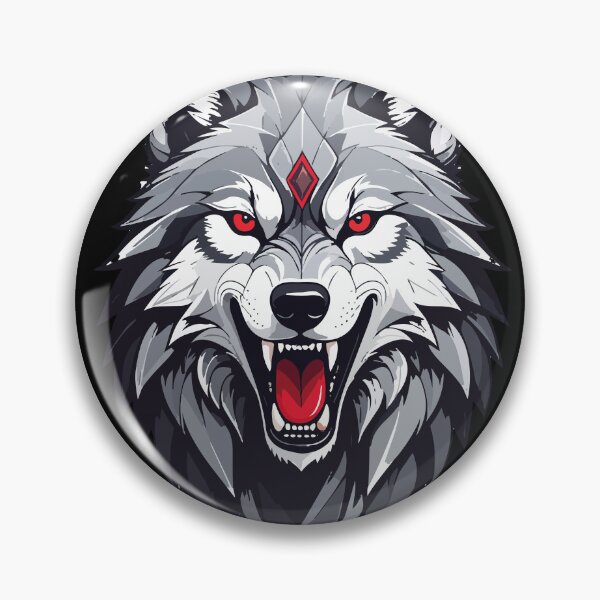 Artikelvorschau, Rotäugiger Wolf – Dunkles geometrisches Geisterwesen entworfen und verkauft von sorryNOTsorry.brand.