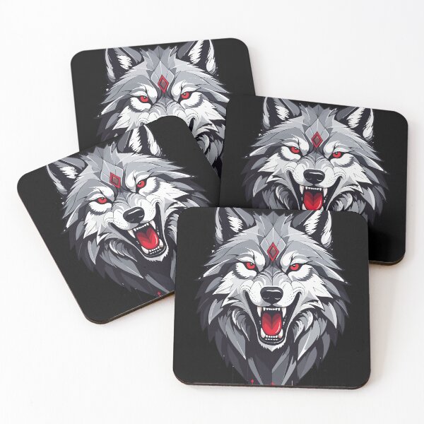 Item preview, Red‑Eyed Wolf – Dark Geometric Spirit Beast designed and sold by sorryNOTsorry.brand.