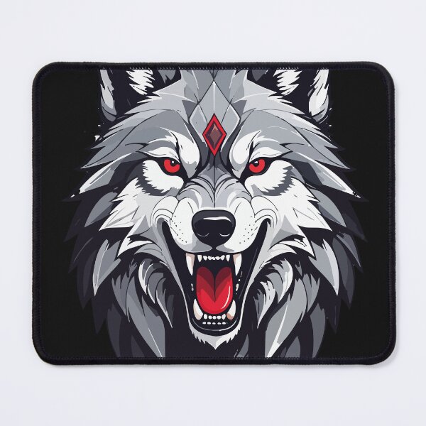 Item preview, Red‑Eyed Wolf – Dark Geometric Spirit Beast designed and sold by sorryNOTsorry.brand.