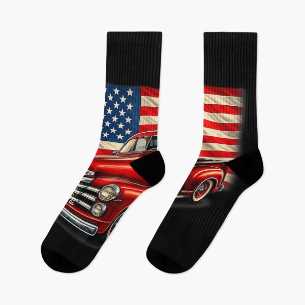 Item preview, Vintage Red Pickup Truck American Flag Patriotic USA Classic Design designed and sold by Taniyah Gomes.